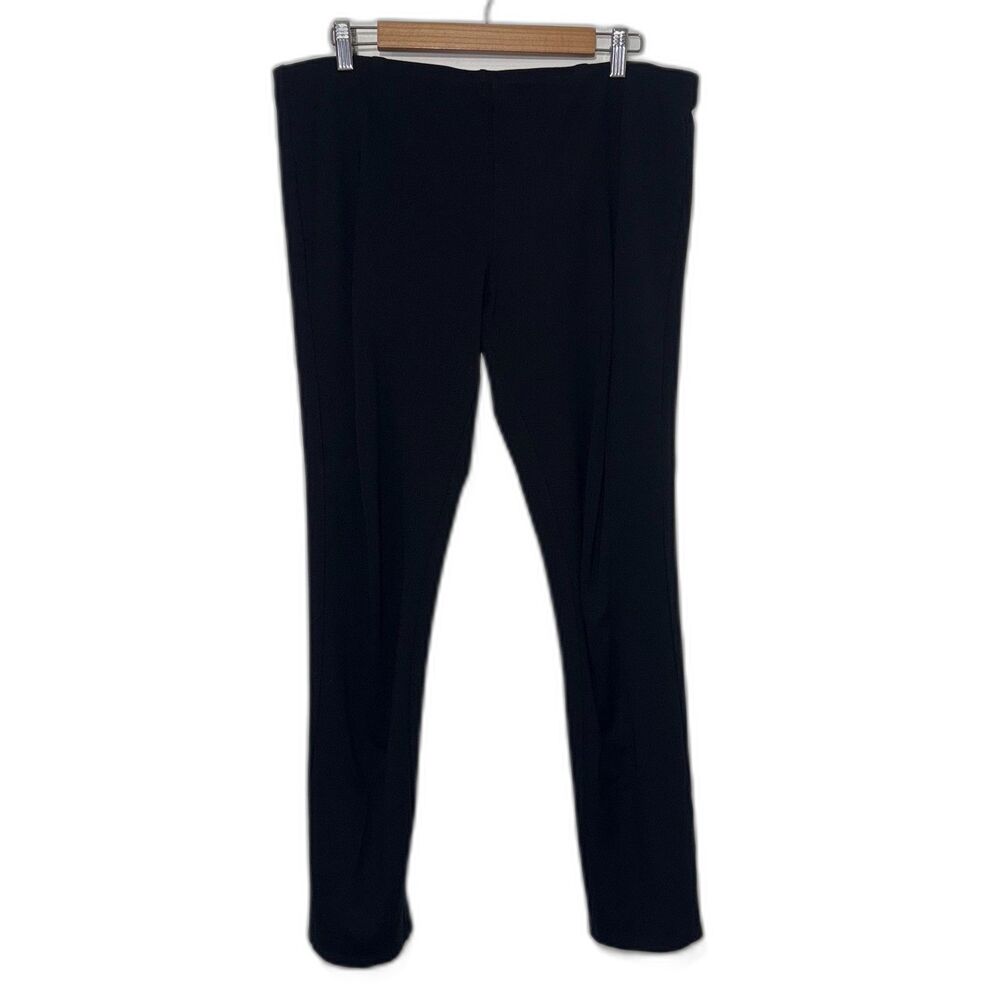 Eileen Fisher Washable Stretch Ponte Pull On Pant - Black L